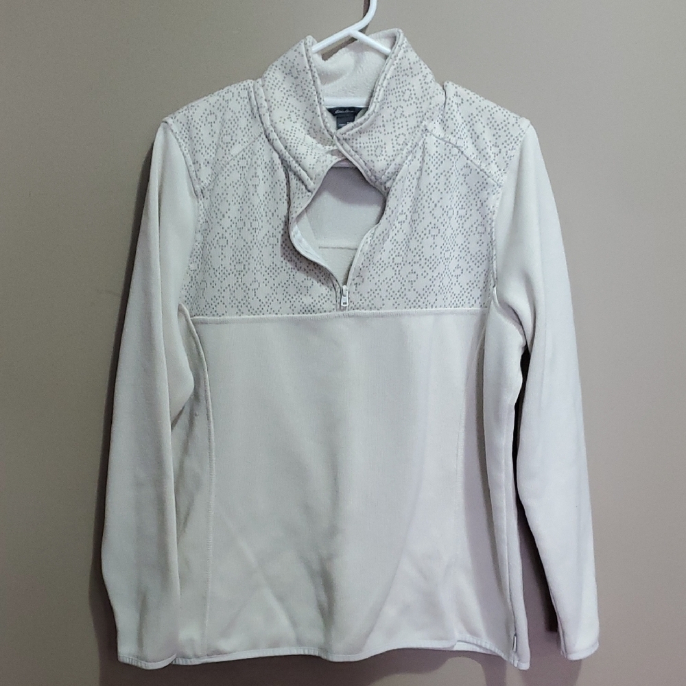 Eddie Bauer Cream Textured Pullover Size 2XL